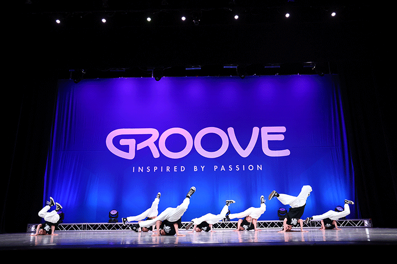 Break dance students in action