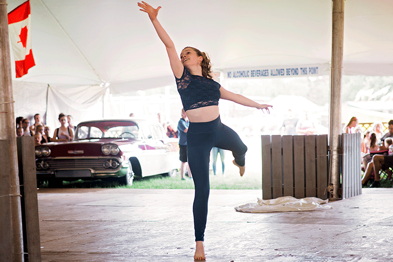 Contemporary dance group performance