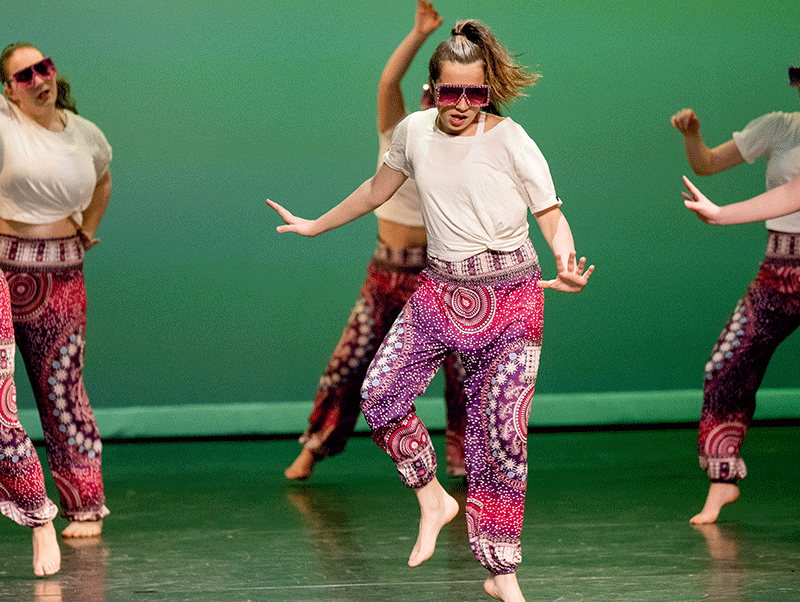 Jazz dance group performance