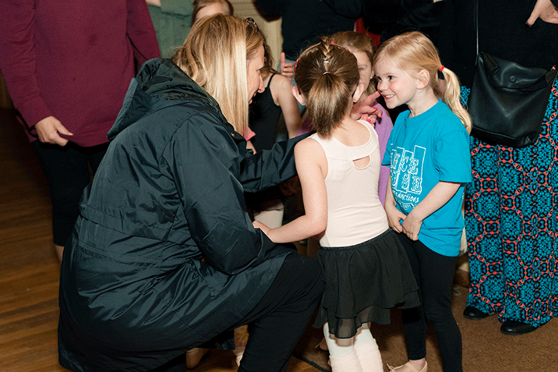 Joyce teaching young dance students