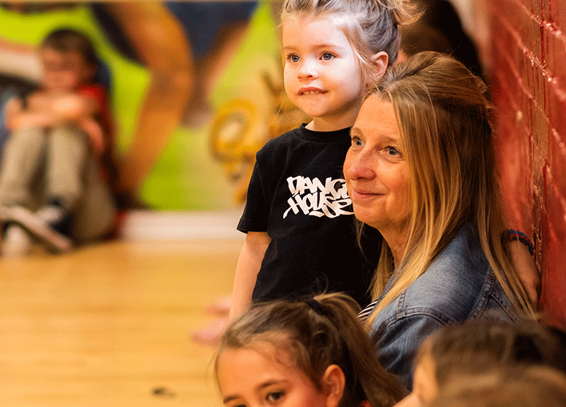 Joyce with young dancers