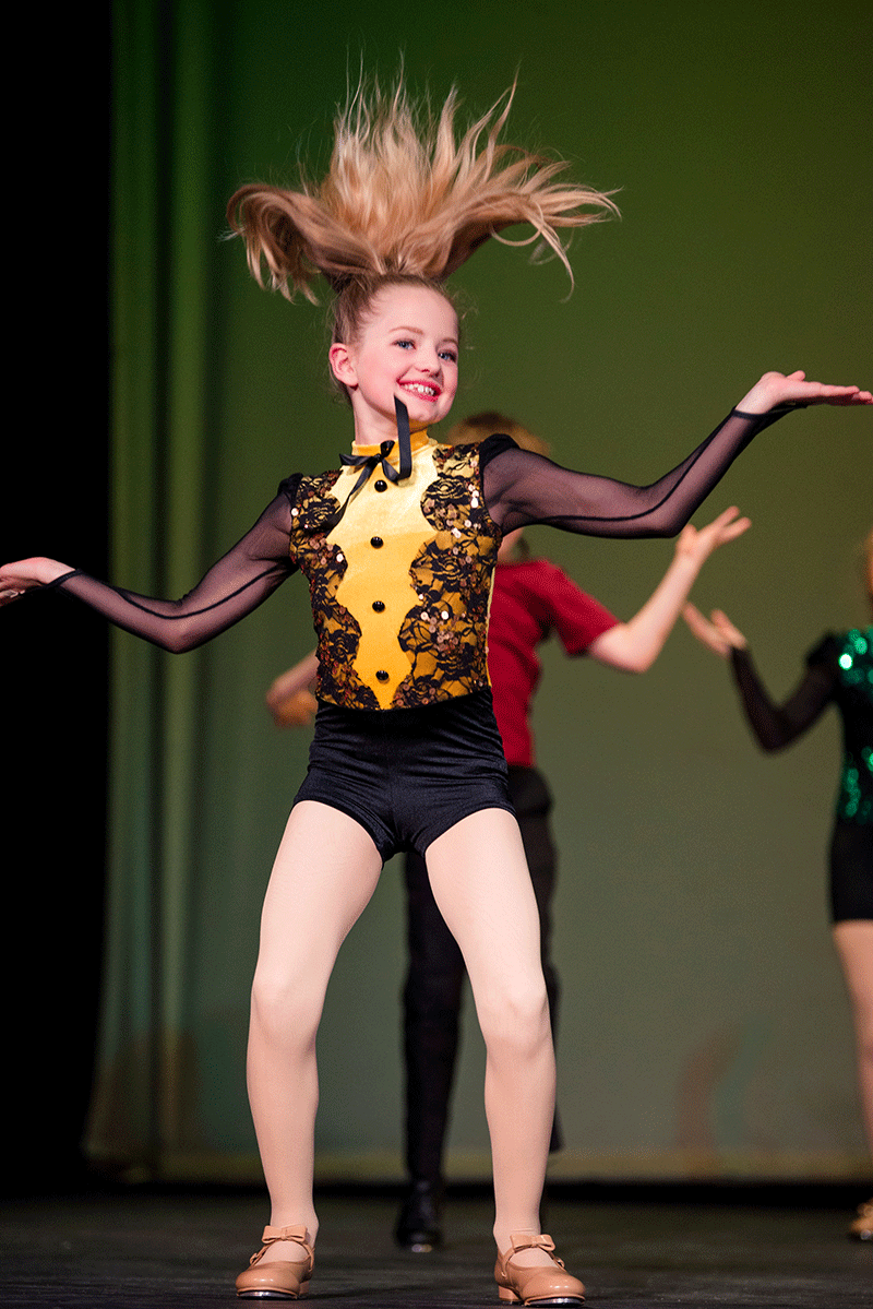 young tap dancer performing